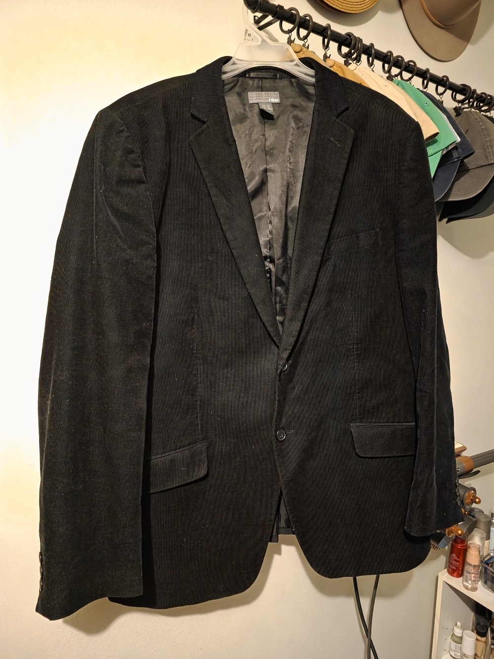 H&M Black Corduroy Sport Coat Blazer